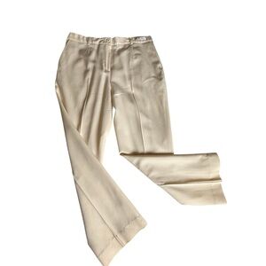 Pendleton Woman's Cream Wide Leg High Rise Dress Pants